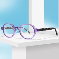 Simple Style Solid Color Ac Oval Frame Full Frame Optical Glasses main image 4