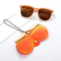 Casual Solid Color Plastic Unisex Glasses Pouch sku image 3