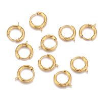 10 Pièces/Paquet Acier Inoxydable Couleur Unie Boucles D'oreilles Accessoires Style Simple main image 1