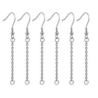 20 PCS/Package Stainless Steel Solid Color Hook Earring Findings Simple Style sku image 1