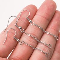 20 PCS/Package Stainless Steel Solid Color Hook Earring Findings Simple Style main image 5