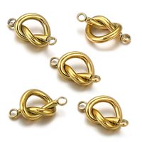5 PCS/Package Stainless Steel Knot Jewelry Buckle Simple Style sku image 2
