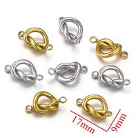 5 PCS/Package Stainless Steel Knot Jewelry Buckle Simple Style main image 2