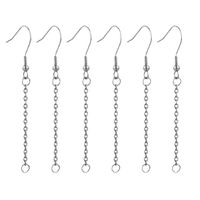 20 PCS/Package Stainless Steel Solid Color Hook Earring Findings Simple Style main image 4