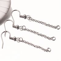 20 PCS/Package Stainless Steel Solid Color Hook Earring Findings Simple Style main image 3