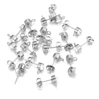 20 PCS/Package Stainless Steel Zircon Round Earrings Accessories Simple Style sku image 2