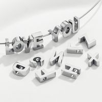 5 Pcs/package Simple Style Letter Stainless Steel Plating Beads Jewelry Accessories main image 5