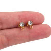 20 PCS/Package Stainless Steel Zircon Round Earrings Accessories Simple Style main image 4