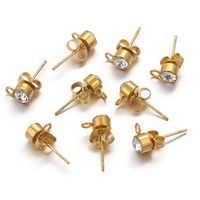 20 PCS/Package Stainless Steel Zircon Round Earrings Accessories Simple Style main image 6