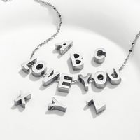5 Pcs/package Simple Style Letter Stainless Steel Plating Beads Jewelry Accessories main image 1
