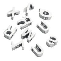 5 Pcs/package Simple Style Letter Stainless Steel Plating Beads Jewelry Accessories main image 3