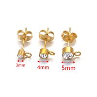 20 PCS/Package Stainless Steel Zircon Round Earrings Accessories Simple Style main image 2