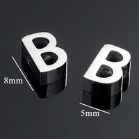 5 Pcs/package Simple Style Letter Stainless Steel Plating Beads Jewelry Accessories sku image 2