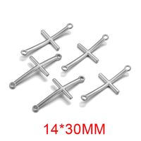 10 Pcs/package Simple Style Cross Stainless Steel Plating Connector Jewelry Accessories sku image 1