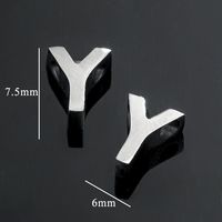 5 Pcs/package Simple Style Letter Stainless Steel Plating Beads Jewelry Accessories sku image 25