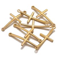 10 Pcs/package Simple Style Cross Stainless Steel Plating Connector Jewelry Accessories main image 6