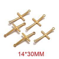 10 Pcs/package Simple Style Cross Stainless Steel Plating Connector Jewelry Accessories sku image 3