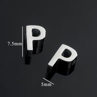 5 Pcs/package Simple Style Letter Stainless Steel Plating Beads Jewelry Accessories sku image 16