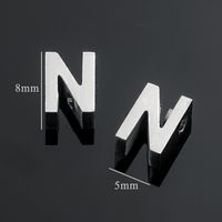 5 Pcs/package Simple Style Letter Stainless Steel Plating Beads Jewelry Accessories sku image 14