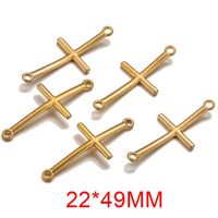 10 Pcs/package Simple Style Cross Stainless Steel Plating Connector Jewelry Accessories sku image 4