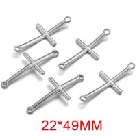 10 Pcs/package Simple Style Cross Stainless Steel Plating Connector Jewelry Accessories sku image 2