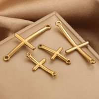 10 Pcs/package Simple Style Cross Stainless Steel Plating Connector Jewelry Accessories main image 3