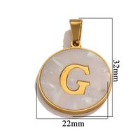 5 Pcs/package Simple Style Round Letter Stainless Steel Plating Inlay Pendant Jewelry Accessories sku image 33