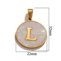 5 Pcs/package Simple Style Round Letter Stainless Steel Plating Inlay Pendant Jewelry Accessories sku image 38