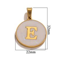 5 Pcs/package Simple Style Round Letter Stainless Steel Plating Inlay Pendant Jewelry Accessories sku image 31
