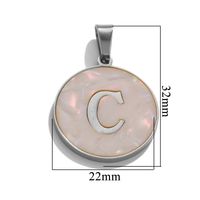 5 Pcs/package Simple Style Round Letter Stainless Steel Plating Inlay Pendant Jewelry Accessories sku image 3