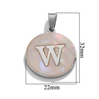 5 Pcs/package Simple Style Round Letter Stainless Steel Plating Inlay Pendant Jewelry Accessories sku image 23