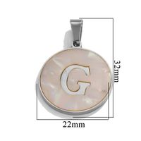 5 Pcs/package Simple Style Round Letter Stainless Steel Plating Inlay Pendant Jewelry Accessories sku image 7