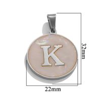5 Pcs/package Simple Style Round Letter Stainless Steel Plating Inlay Pendant Jewelry Accessories sku image 11