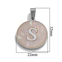 5 Pcs/package Simple Style Round Letter Stainless Steel Plating Inlay Pendant Jewelry Accessories sku image 19