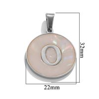 5 Pcs/package Simple Style Round Letter Stainless Steel Plating Inlay Pendant Jewelry Accessories sku image 15