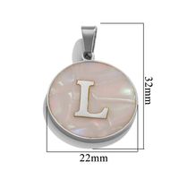 5 Pcs/package Simple Style Round Letter Stainless Steel Plating Inlay Pendant Jewelry Accessories sku image 12