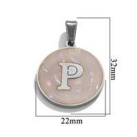5 Pcs/package Simple Style Round Letter Stainless Steel Plating Inlay Pendant Jewelry Accessories sku image 16