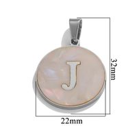5 Pcs/package Simple Style Round Letter Stainless Steel Plating Inlay Pendant Jewelry Accessories sku image 10