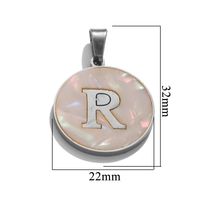 5 Pcs/package Simple Style Round Letter Stainless Steel Plating Inlay Pendant Jewelry Accessories sku image 18