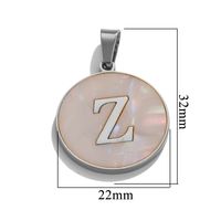 5 Pcs/package Simple Style Round Letter Stainless Steel Plating Inlay Pendant Jewelry Accessories sku image 26