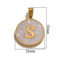 5 Pcs/package Simple Style Round Letter Stainless Steel Plating Inlay Pendant Jewelry Accessories sku image 45