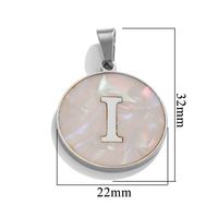 5 Pcs/package Simple Style Round Letter Stainless Steel Plating Inlay Pendant Jewelry Accessories sku image 9