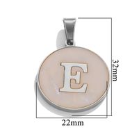 5 Pcs/package Simple Style Round Letter Stainless Steel Plating Inlay Pendant Jewelry Accessories sku image 5