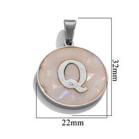 5 Pcs/package Simple Style Round Letter Stainless Steel Plating Inlay Pendant Jewelry Accessories sku image 17