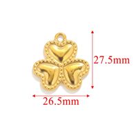 5 Pcs/package Simple Style Wings Flower Shell Stainless Steel Plating Pendant Jewelry Accessories sku image 6