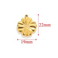 5 Pcs/package Simple Style Wings Flower Shell Stainless Steel Plating Pendant Jewelry Accessories sku image 5
