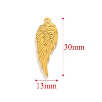 5 Pcs/package Simple Style Wings Flower Shell Stainless Steel Plating Pendant Jewelry Accessories sku image 12