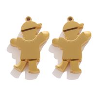 A Pack Of 2 Simple Style Human Stainless Steel Plating Pendant Jewelry Accessories sku image 4