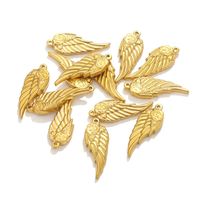 5 Pcs/package Simple Style Wings Flower Shell Stainless Steel Plating Pendant Jewelry Accessories main image 4