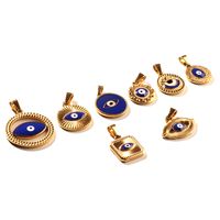 1 Piece Retro Simple Style Devil's Eye Stainless Steel Plating Pendant Jewelry Accessories main image 4